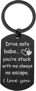 lot 10311 image: Drive Safe Keychain for Boyfriend, Girlfriend, Husband, Wife 2pack