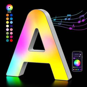 lot 10332 image: Light Up Letters USB Powered LED Letters, Color Changing Name Sign, App Ctrl