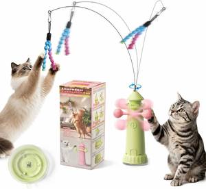 lot 10336 image: Interactive Cat Toy, Suction Cup Mounted Cat Teaser for Indoor Cats