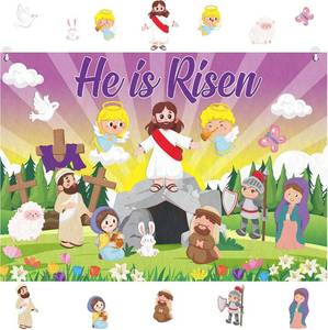 lot 10351 image: Cinrobiye Easter Felt Board Set with Reusable Pieces for Sunday School