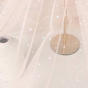 lot 10355 image: HAVII 59 x 4yd Champagne Glitter Tulle Fabric Laser Sequin Tulle for Tutus