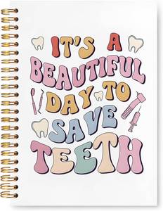 lot 10359 image: VIIJJUE Groovy Dental Notebook, Dentist Gifts Journal, 5.5x8.3in Hardcover