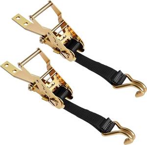 lot 10446 image: 1 x 16 Heavy-Duty Ratchet Tie Down Straps for Trucks, Trailers, ATVs