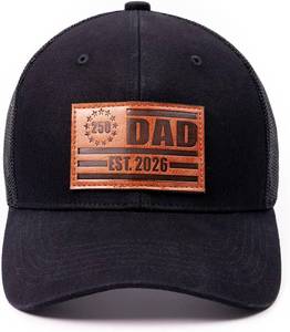 lot 10454 image: America 250 Dad Est 2026 Hat - Gift for New Dad, First-Time Dad, Black Cap