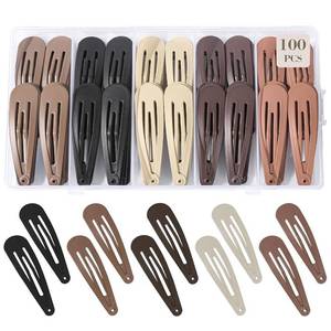 lot 10465 image: 100Pcs Snap Hair Clips Hair Barrettes For Women Girls, No-Slip