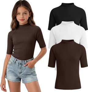 lot 10496 image: 3 Pack Girls Half Sleeve Shirts 9-10Y