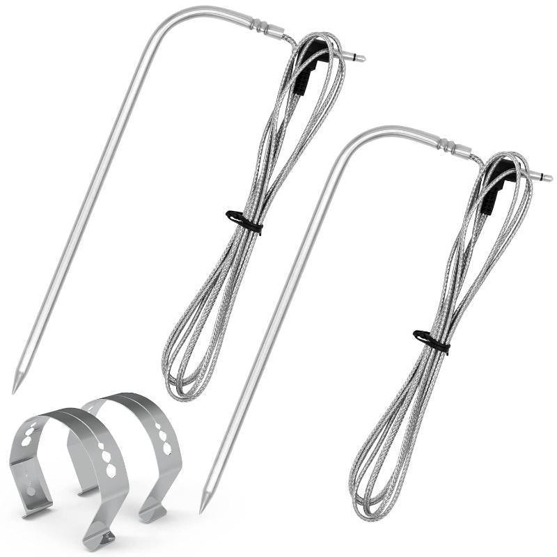 lot 66537 image: BBQ Grill Replacement Parts for Camp Chef Meat Probes, 2-Pack Temperature Probe for Camp Chef Pellet Smoker Grills, with 2 Stainless Steel Clips Accessories