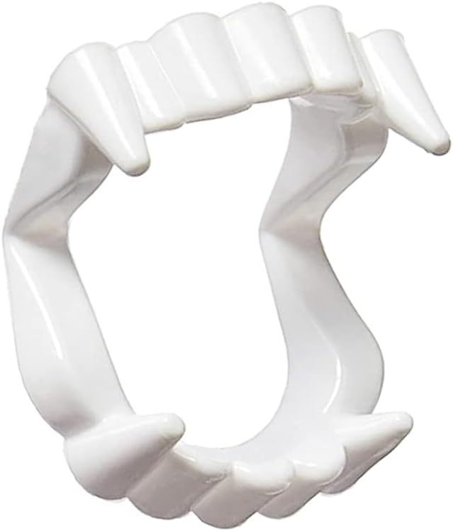 lot 69123 image: Dzrige Halloween Plastic Vampire Teeth Demon Fangs Devil Dentures Cosplay Props Halloween Vampire Costume Accessory, White