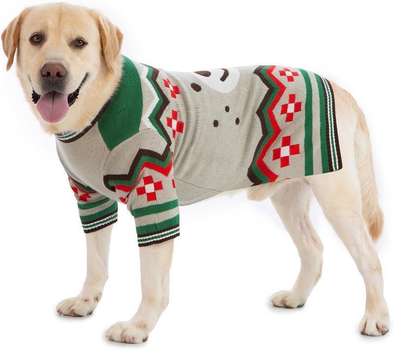 lot 69381 image: Large Warm Dog Sweaters for Small Dogs - Male & Female, Halloween & Autumn Themed, Knit Sweaters with Long Legs for Yorkie & Chihuahua LG