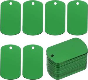 lot 66663 image: 2 x 1.1 x 0.04 Inch PATIKIL Metal Engraving Blank Tags, 60 Pcs Rectangle Aluminum Blank Tags Metal DIY Tag with Hole for Engraving Stamping Jewelry Bracelet Necklace DIY Craft Making, Green