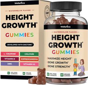 lot 66672 image: $32 Height Growth Gummies  Vitamin Gummies with Calcium, Magnesium Glycinate, Zinc, Ashwagandha, Vitamin K2 D3 EXP 92927