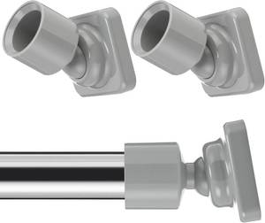 lot 66673 image: L Shape Shower Curtain Rod Holder - 25mm Angled Mount with Swivel Joints & Hardware Kit, Drilling Required (2, IVORY)