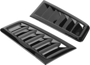 lot 66674 image: Car Hood Vent Scoop Decorative RS Style Hood Accent Trim for Universal Flat Hoods ABS Glossy Black 2PCS OPEN BOX