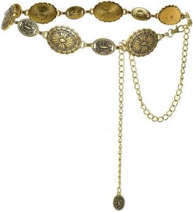 lot 66679 image: Length 45 (28extended chain 17) Western Concho Belt for Women Cowgirl Chain Belts for Dresses Jeans Outfit