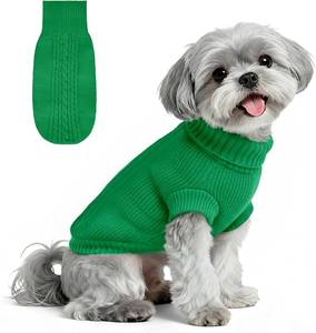 lot 66693 image: XX-Large Dog Christmas Sweater for Small Medium Large Dog Girl & Male, Knitting Collar Soft Warm Doggy Festive Holiday Winter Sweater (Green, XXL)