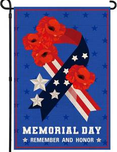 lot 69717 image: garden flag-12�18 Memorial Day Garden Flag 12x18 Inch Double Sided
