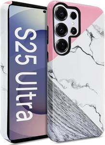 lot 69728 image: For Samsung Galaxy S25 Ultra J.west Compatible with Samsung Galaxy S25 Ultra Case 6.9 Dual-Layer Protection,Marble Design Pink Geometric Anti-Scratch Hybrid Cover for Girls Women Protective Phone Cas