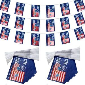 lot 69750 image: TSMD 250th Anniversary USA Flag Banner,250 Years Birthday Patriotic Flag Bunting 1776-2026 Independence Day Small Mini String Flags Decorations,60 Feet 40 Flags
