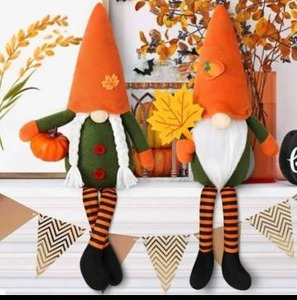 lot 10354 image: Set of Two Autumn Gnome Decorative Figures