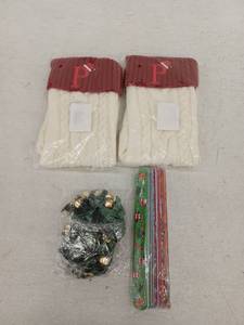 lot 10359 image: Holiday Christmas Stockings & Decorative Accessories Bundle