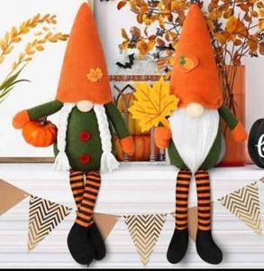 lot 10384 image: Set of Two Autumn Gnome Decorative Figures