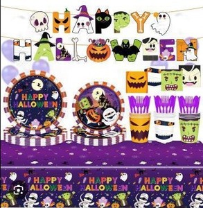 lot 10400 image: Halloween Ghost Disposable Tableware Party Pack