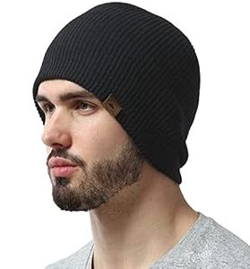 lot 10413 image: Tough Headwear Ribbed Knit Beanie Black, & Black Ski Masks 2 Pack