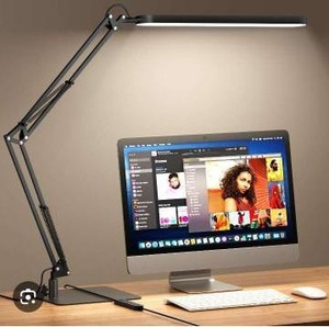 lot 10420 image: LED Desk Lamp with Adjustable Swing Arm, 2 Pack