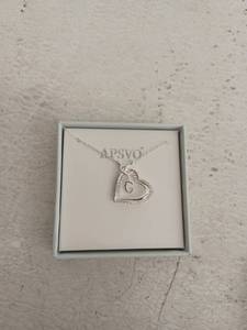 lot 10440 image: APSVO Silver Heart Initial Letter Pendant Necklace, 4 Piece Lot
