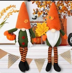 lot 10442 image: Set of Two Autumn Gnome Decorative Figures
