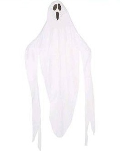 lot 10443 image: 7 Ft. Hanging Fabric Ghost Decoration Model 2318734