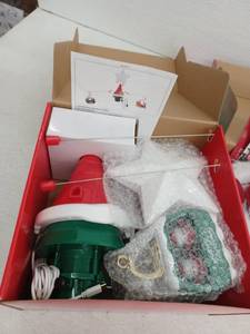 lot 10446 image: Christmas Decorations Lot, Gnome, Tree Topper, And Ornaments