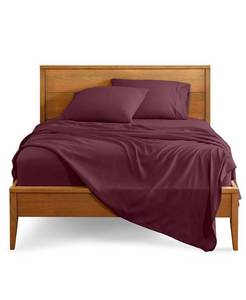 lot 2000 image: Bare Home Ultra-Soft Double Brushed Sheet Set, Queen - Red - Queen
