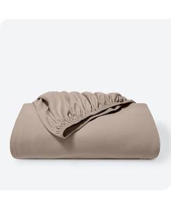 lot 2008 image: Bare Home Organic Cotton Jersey Fitted Sheet - TanBeige - Queen