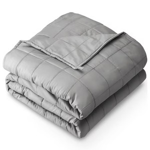 lot 2013 image: Bare Home 17 lbs Weighted Blanket for Adults - 60 x 80 - 210tc Twill Cotton, Light Gray