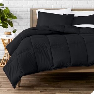 lot 2018 image: Bare Home 3-Piece Goose Down Alternative Comforter Set in Black, Oversized King