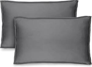 lot 2022 image: Bare Home Pillow Sham Covers 1800 Ultra-Soft Set of 2 (Standard, Grey)