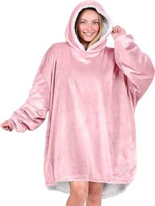 lot 2025 image: Bare Home Wearable Blanket Hoodie - Soft Plush Sherpa - Warm and Cozy - Oversized Wearable Blanket