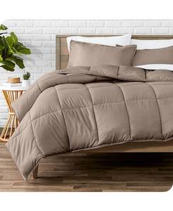 lot 2027 image: Bare Home Down Alternative Comforter Set, Full - TanBeige - Full