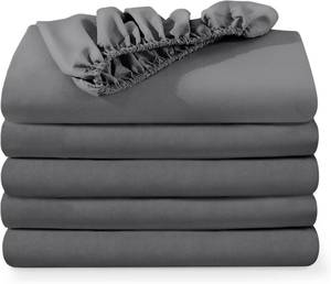 lot 2028 image: Bare Home 5-Pack Fitted Bottom Ultra-Soft Sheets California King - Premium 1800 Ultra-Soft Wrinkle Resistant Microfiber - Deep Pocket (Cal King, Grey)
