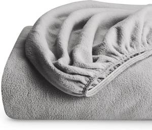 lot 2033 image: Bare Home Super Soft Fleece Fitted Sheet (Full, Light Grey)