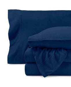 lot 2037 image: Bare Home Polar Fleece Sheet Set - Blue - King Split