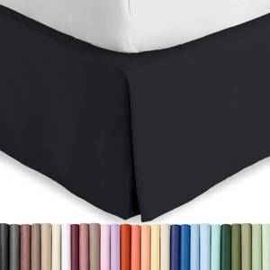 lot 2041 image: Bare Home Bed Skirt 15-Inch Drop 1800 Ultra-Soft (Cal King, Black)