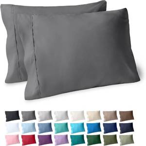 lot 2046 image: Bare Home Pillowcases Open End (King Set of 2, Grey)