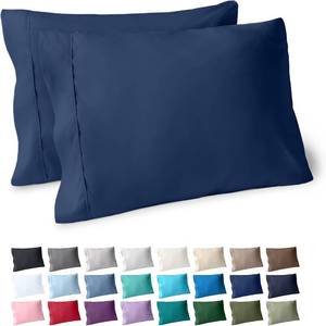 lot 2047 image: Bare Home Pillowcases Open End (Standard Set of 2, Dark Blue)
