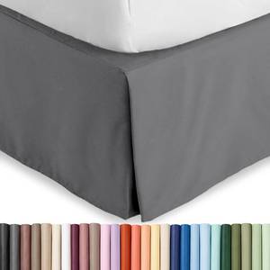 lot 2049 image: Bare Home Bed Skirt 15-Inch Drop 1800 Ultra-Soft (Queen, Grey)