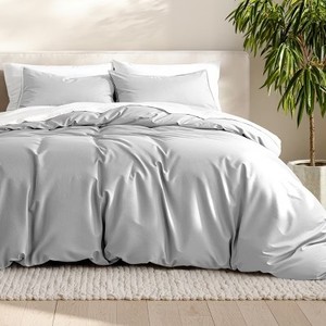 lot 2051 image: Ultra Soft Easy Care Duvet Cover & Shams by Bare Home (Comforter Not Included) - Queen, Cloud Grey