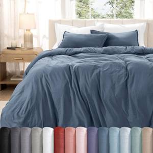 lot 2054 image: Bare Home Washed Duvet Cover Set 1800 Ultra-Soft (TwinTwin XL, Bering Sea)