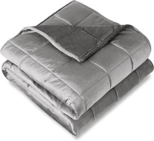 lot 2061 image: Bare Home Minky Fleece Weighted Blanket (Light Grey, 40x60 7lbs)