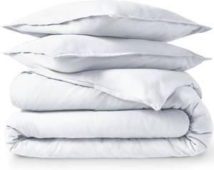 lot 2064 image: Bare Home Flannel Duvet Cover Set (FullQueen, White)